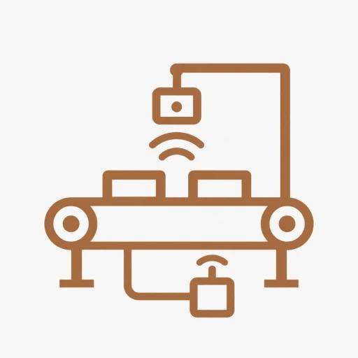 Factory floor hardware connected to plant systems and sensors